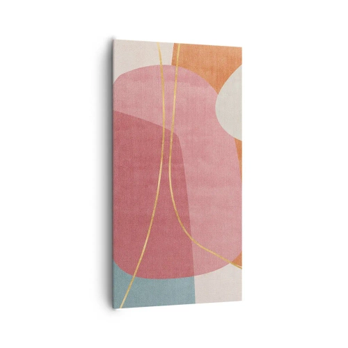 Canvas picture - Pastel Composition with a Golden Note - 65x120 cm