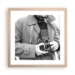 Poster in light oak frame - In Retro Style - 40x40 cm