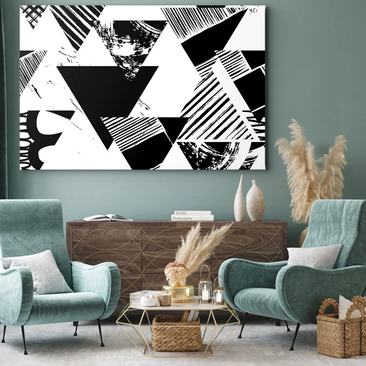 Canvas picture - Rain of Triangles - 100x70 cm