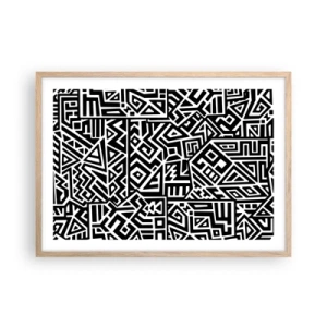 Poster in light oak frame - Precolumbian Composition - 70x50 cm