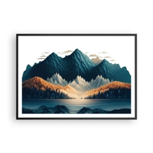 Poster in black frame - Perfect Mountain Landscape - 100x70 cm