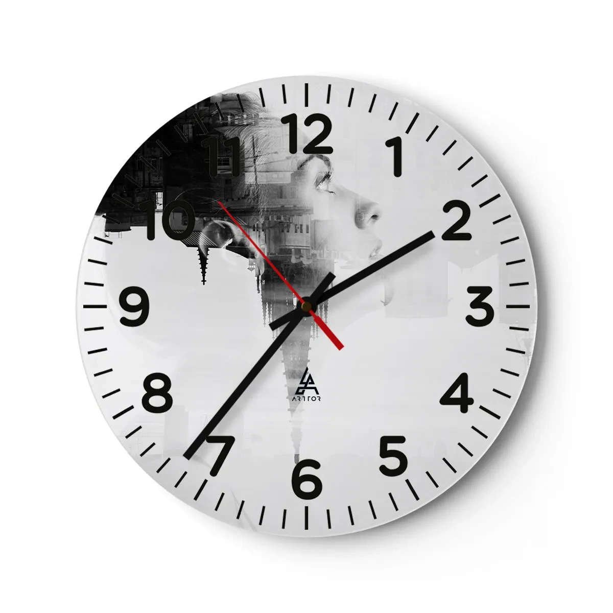 Wall clock - Clock on glass - On Both Sides of a Glass - 30x30 cm