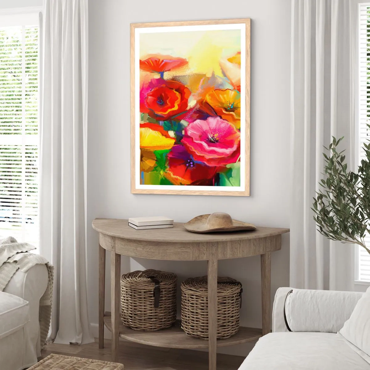 Poster in light oak frame - Not Only Red - 61x91 cm