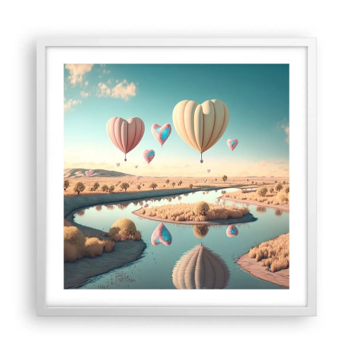 Poster in white frmae - Love Lifts You up - 50x50 cm