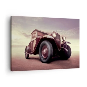 Canvas picture - A vintage car in a classic style against the sky - 70x50cm - Let's Drive to the Past - Modern wall decoration for the living room and bedroom ARTTOR