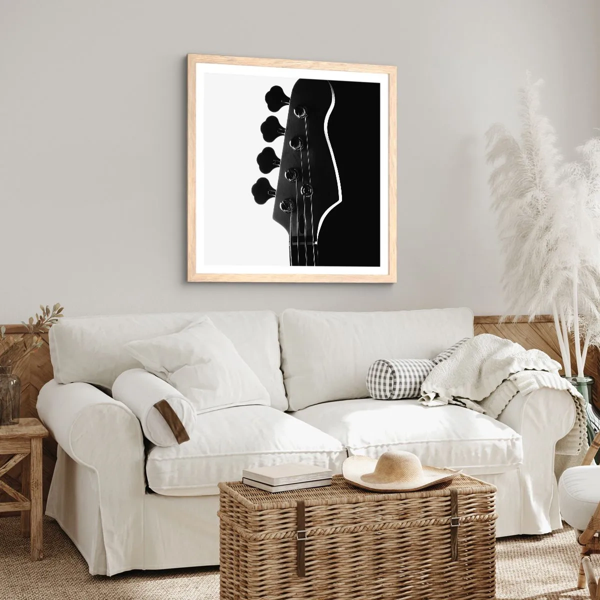 Poster in light oak frame - Rock Silence - 40x40 cm