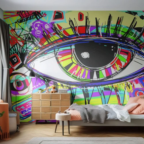 Self-Adhesive Photo Wallpaper Deluxe Sticker - Colourful Eye - Colourful Soul - Abstraction, Eye, Graphics - 450x315 cm