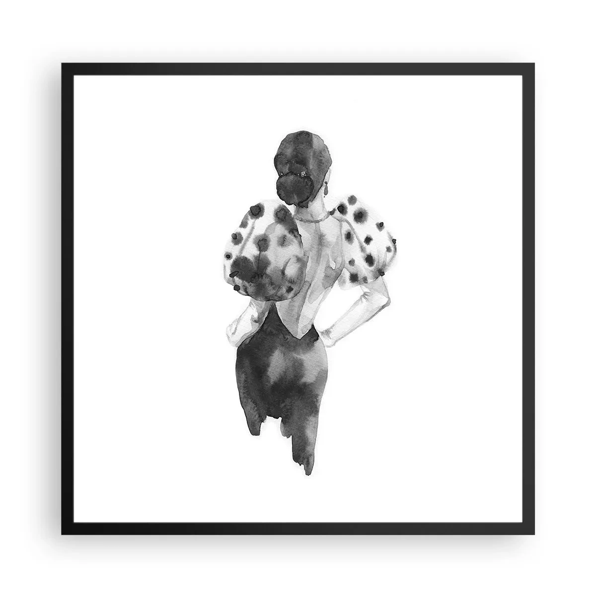 Poster in black frame - She Passed by - 60x60 cm