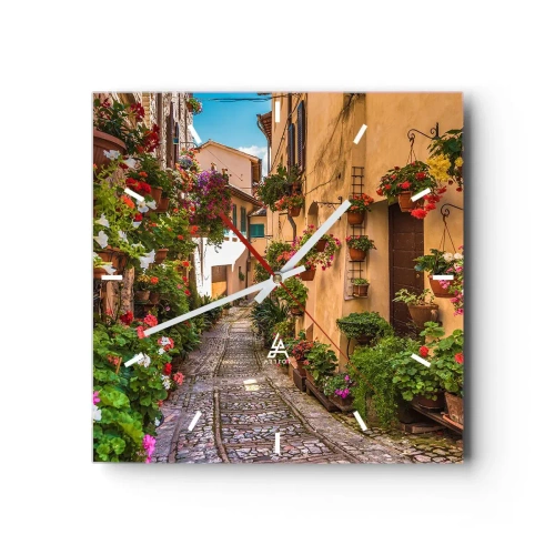 Wall clock - Clock on glass - Italian Back Street - 40x40 cm