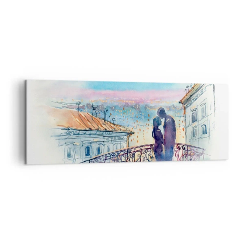 Canvas picture - Parisian Lovers - 140x50 cm