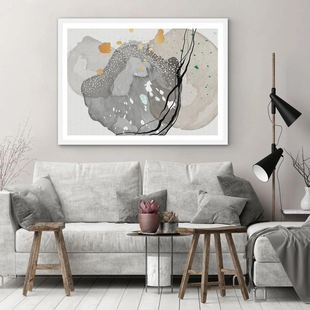 Poster in white frmae - Organic Composition - 40x30 cm