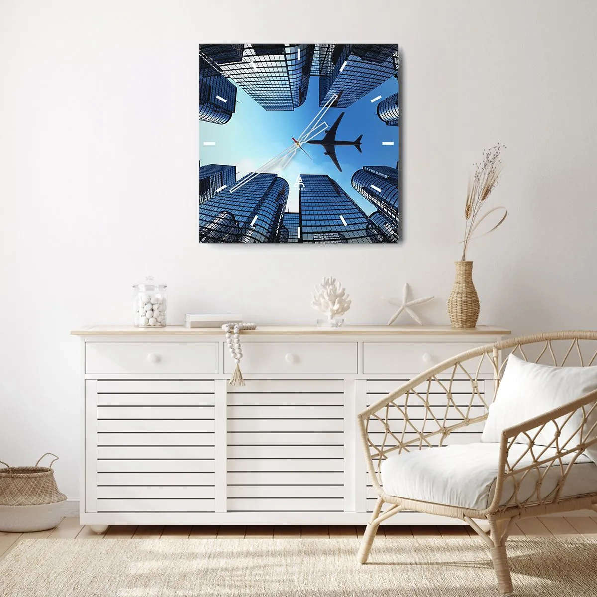 Wall clock - Clock on glass - View from a Glass Gorge - 30x30 cm