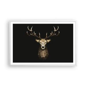 Poster in white frmae - Cubist Deer - 91x61 cm