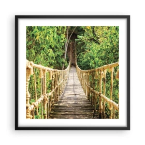 Poster in black frame - Suspended in Green - 50x50 cm