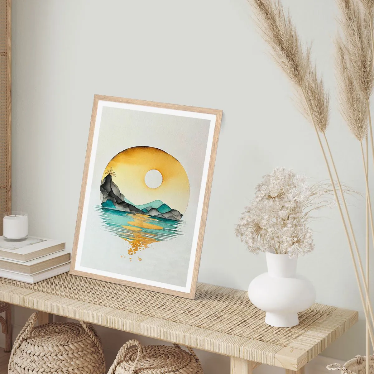 Poster in light oak frame - In the Circle of Beauty - 50x70 cm