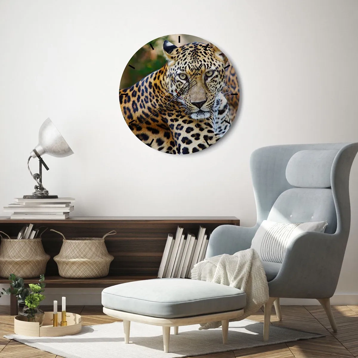 Wall clock - Clock on glass - Wild and Calm - 40x40 cm