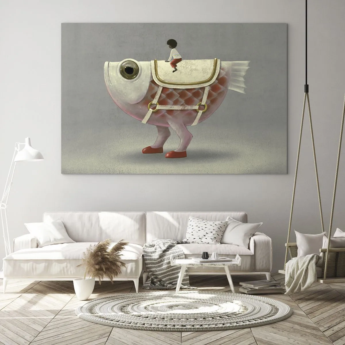 Glass picture - Fish Jockey - 100x70 cm