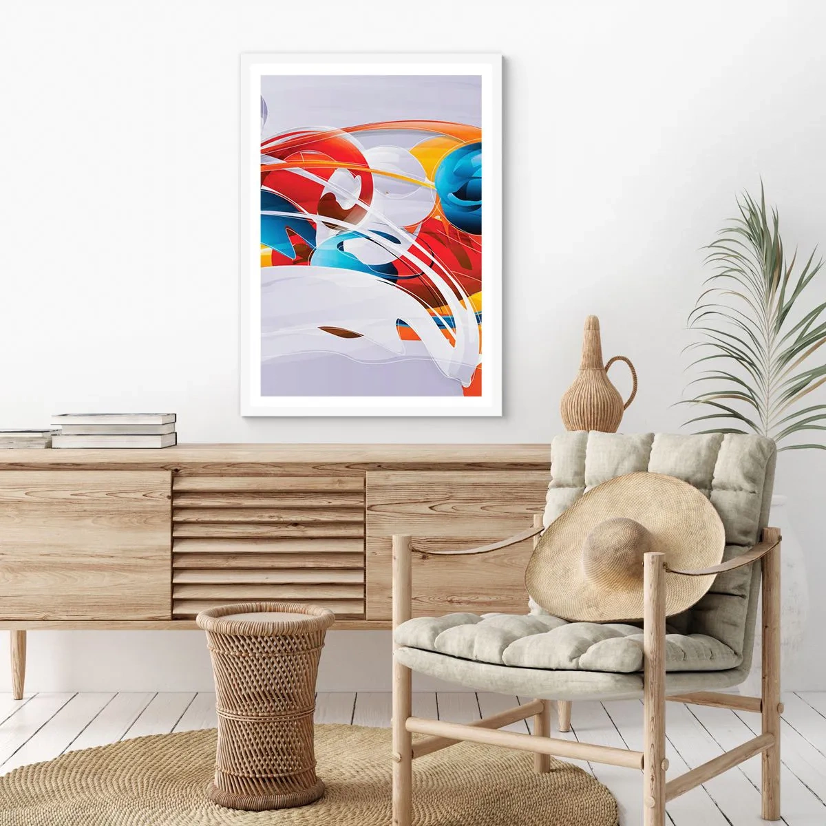 Poster in white frmae - Dance of Elements - 61x91 cm
