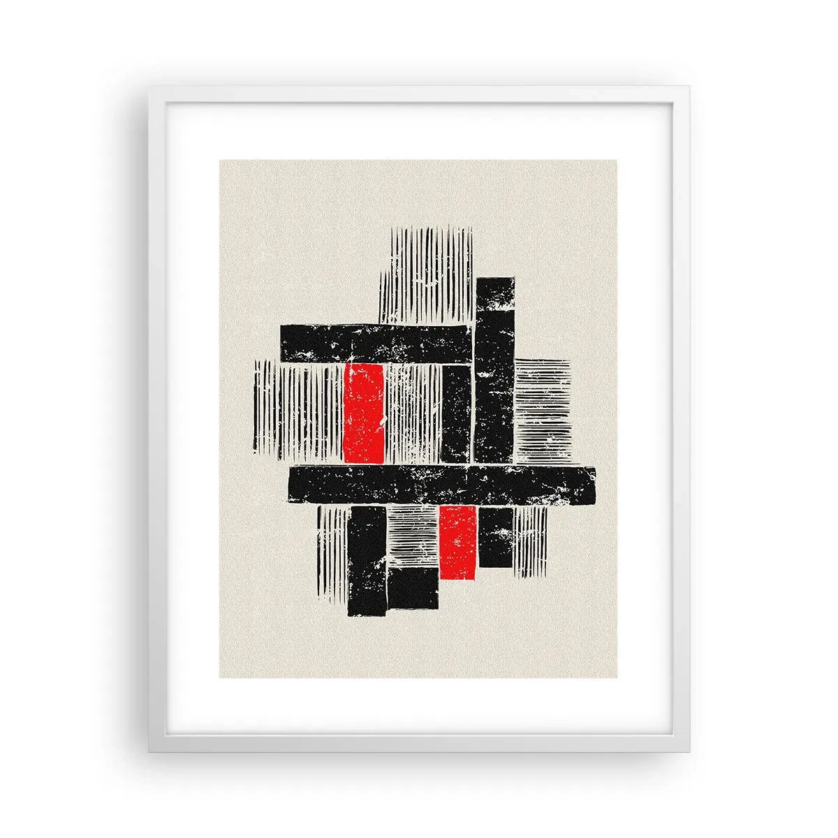 Poster in white frmae - Red and Black - 40x50 cm