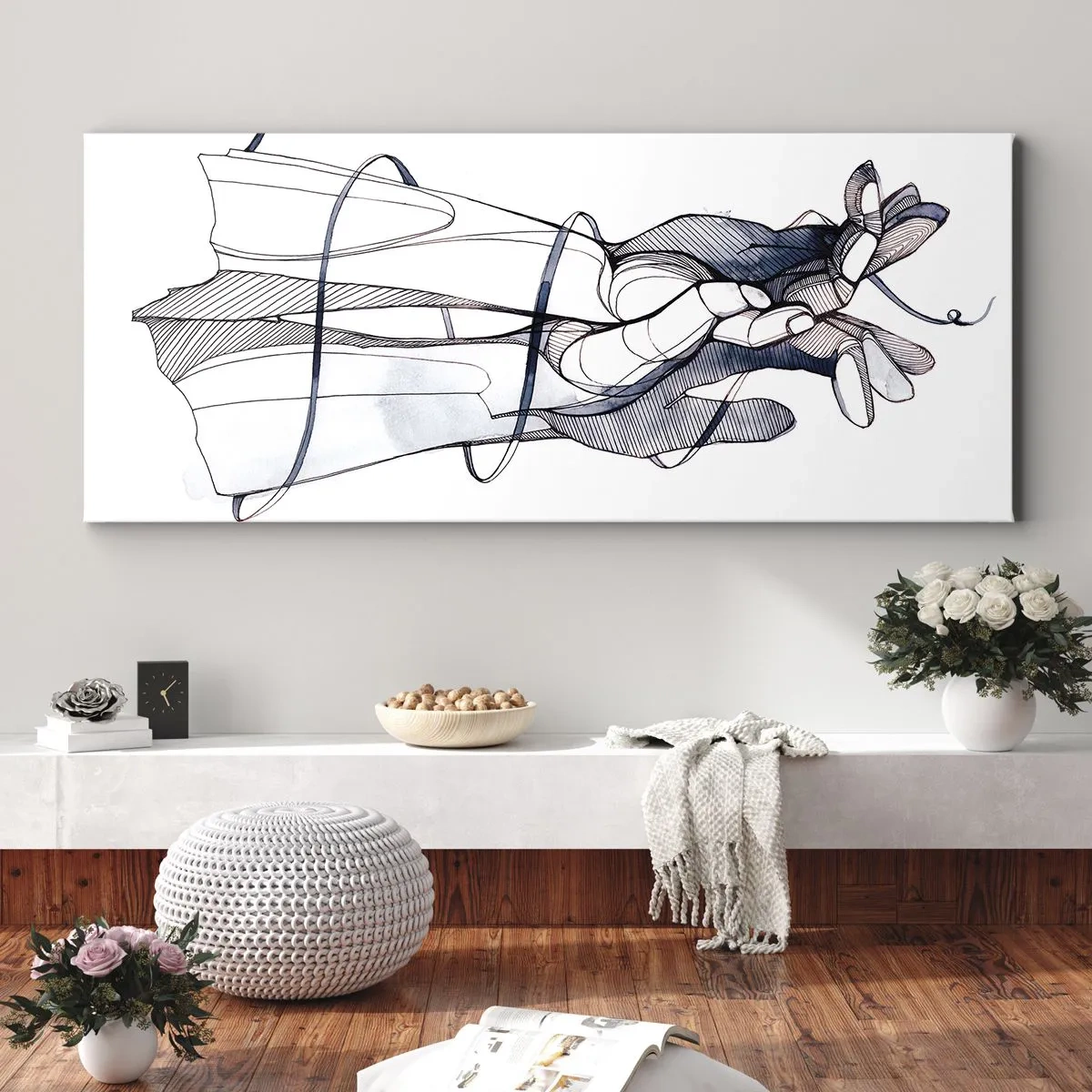Canvas picture - Study of Touch - 160x50 cm