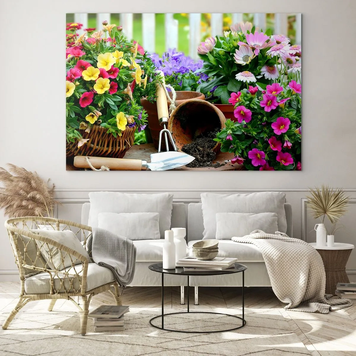 Glass picture - In the Garden - 120x80 cm