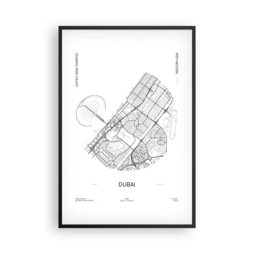 Poster in black frame - Anatomy of Dubai - 61x91 cm