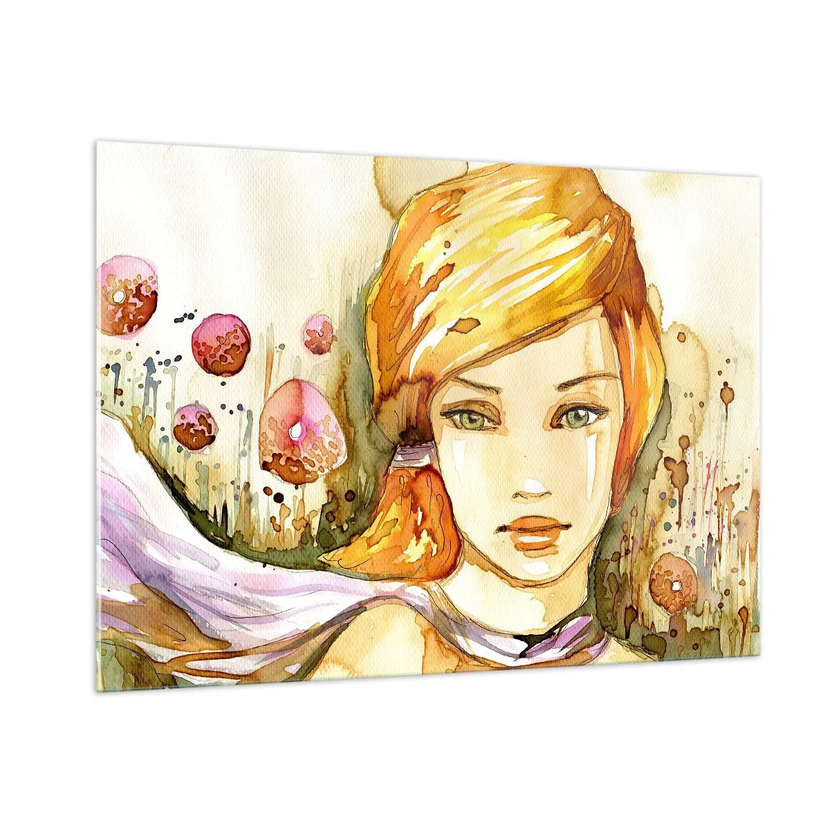 Glass picture - Emerald Gaze, which Silences Anger - 100x70 cm