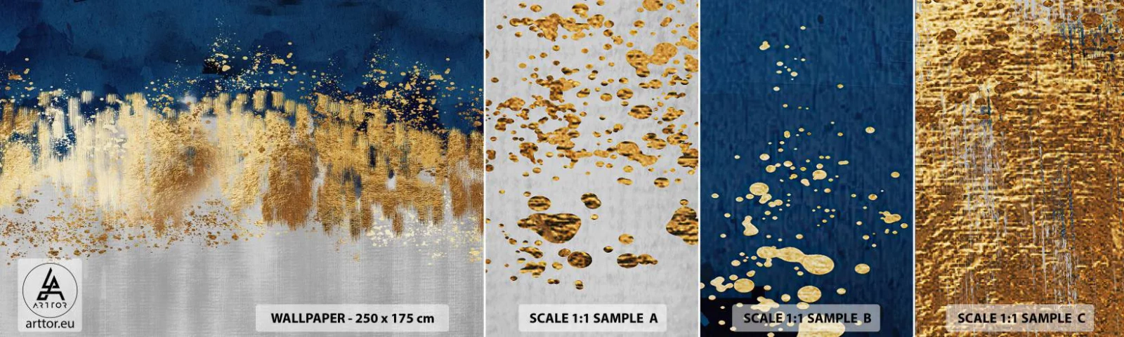 Photo Wallpaper Sample Standard Eco - Modern Composition and Twinkle - Piece, Art Deco, Glamour - 100x30 cm