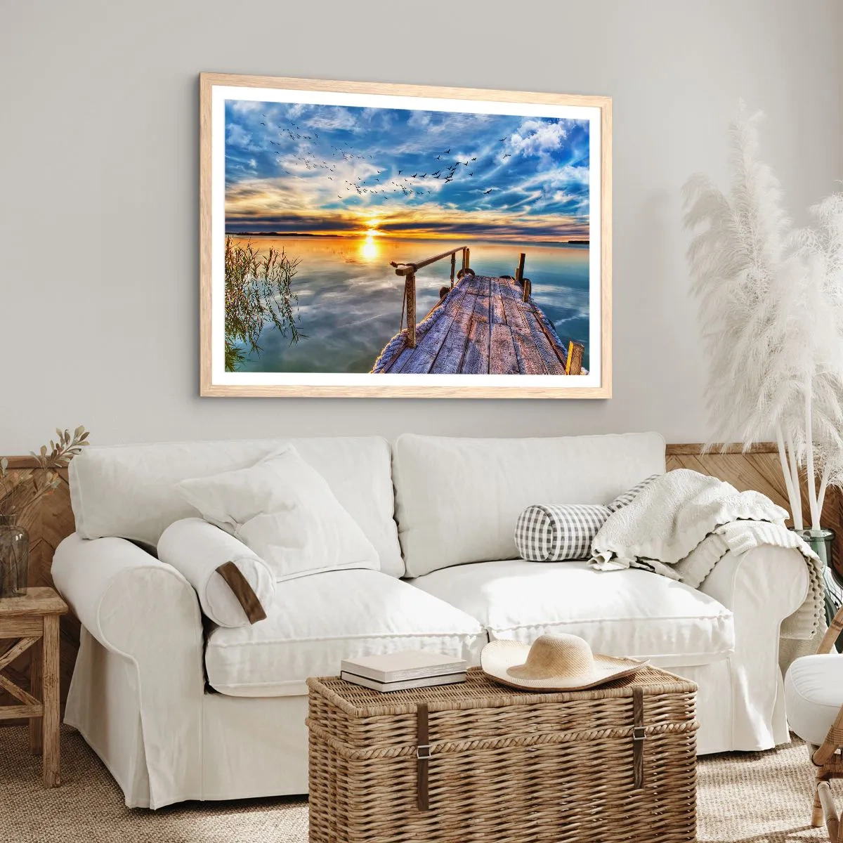 Poster in light oak frame - Wind is Taking a Break - 100x70 cm