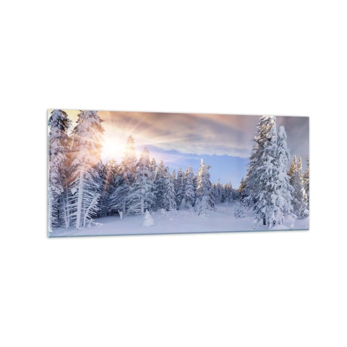 Glass picture - Snowy Spectacle of Nature - 120x50 cm