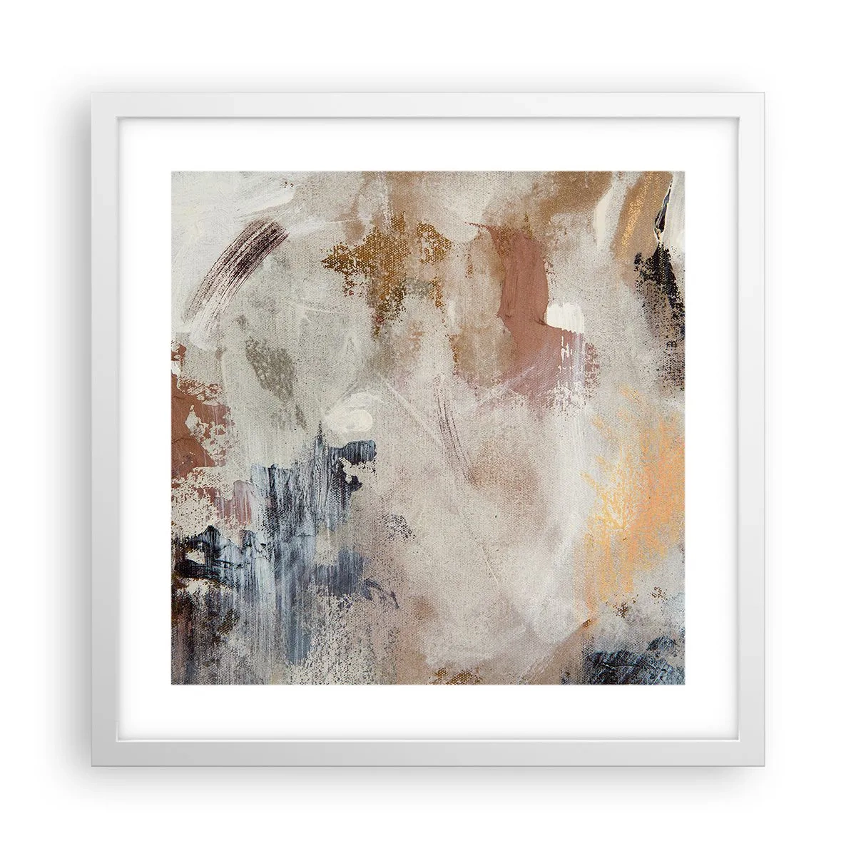 Poster in white frmae - Foggy Abstract - 40x40 cm