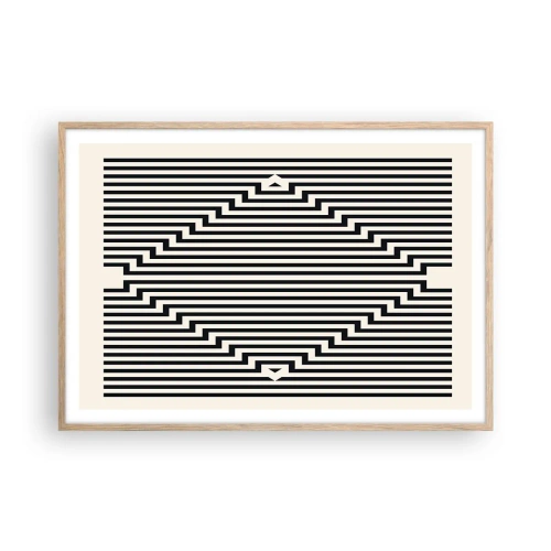 Poster in light oak frame - Geometrical Illusion - 100x70 cm
