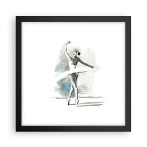 Poster in black frame - Enchanted into a Swan - 30x30 cm