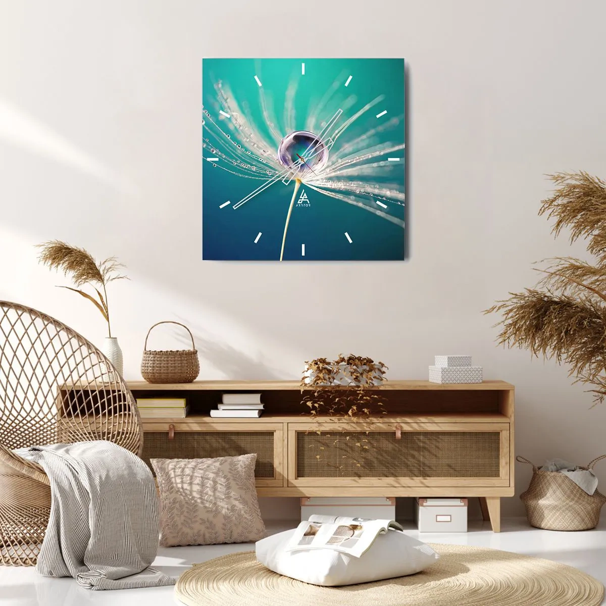 Wall clock - Clock on glass - Mystical Moment - 40x40 cm