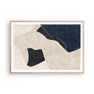 Poster in light oak frame - Abstract Composition - Contrast of Colours - 100x70 cm