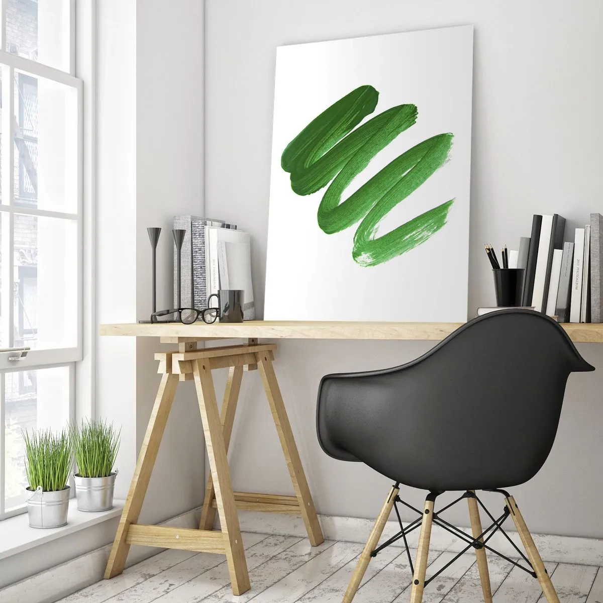 Glass picture - Green Joke - 70x100 cm