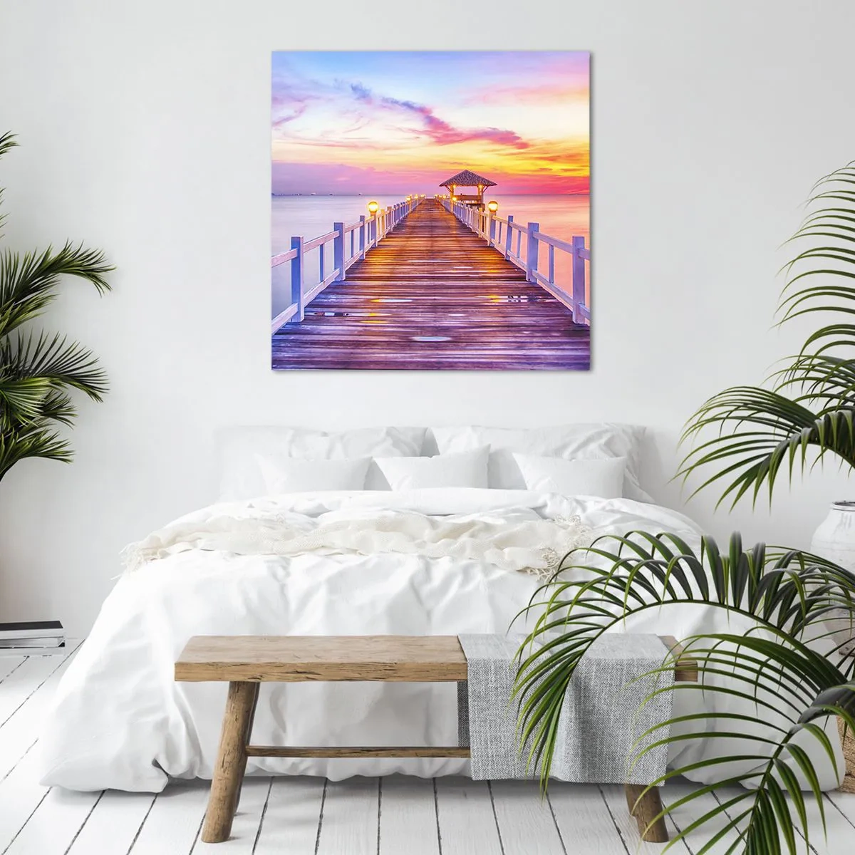 Canvas picture - Lilac and Gold Silence of an Evening - 40x40 cm