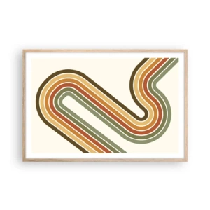 Poster in light oak frame - Zigzaging towards the Goal - 91x61 cm