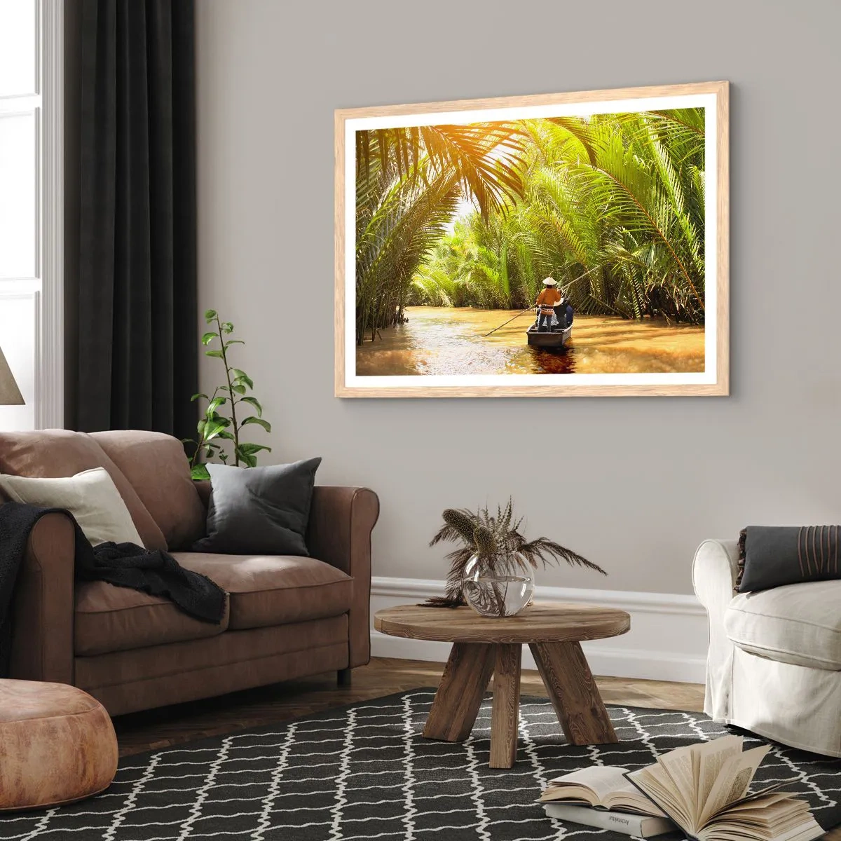 Poster in light oak frame - Through a Palm Ravine - 50x40 cm