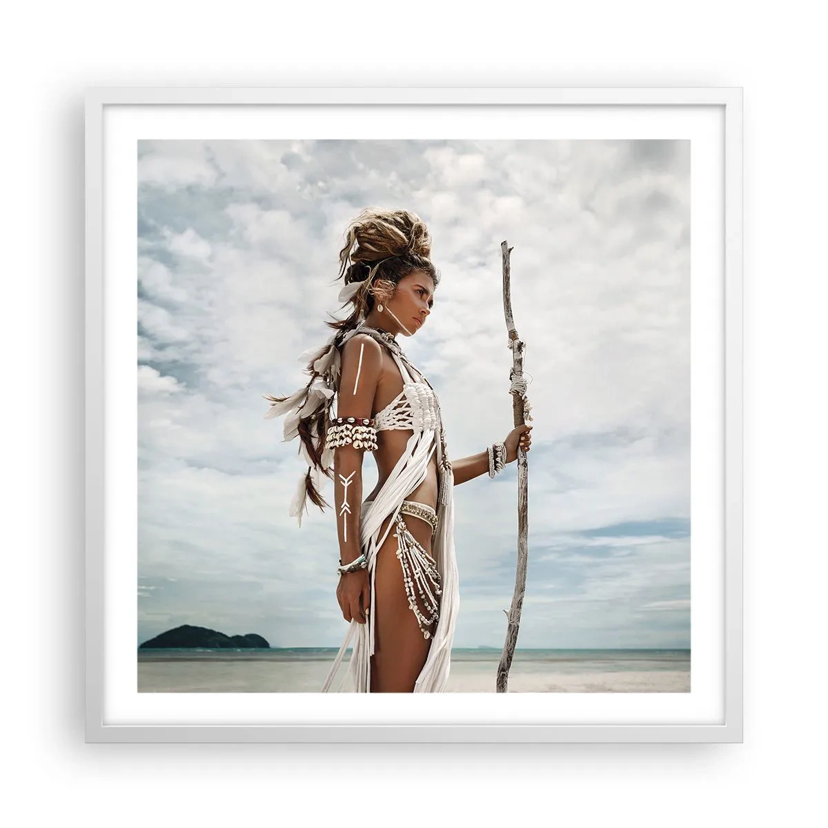 Poster in white frmae - Queen of the Tropics - 60x60 cm