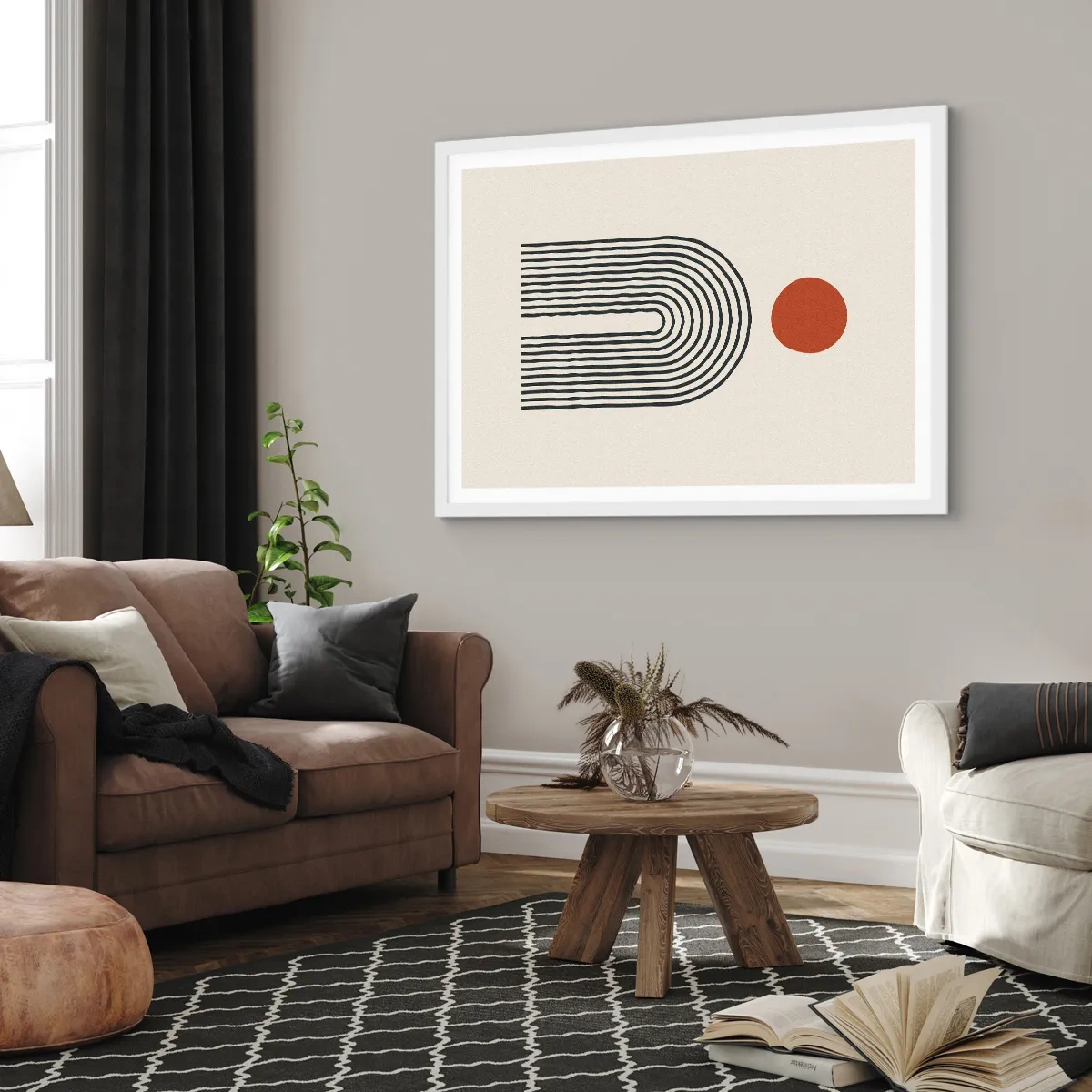 Poster in white frmae - Magnetism of Shapes and Colours - 100x70 cm
