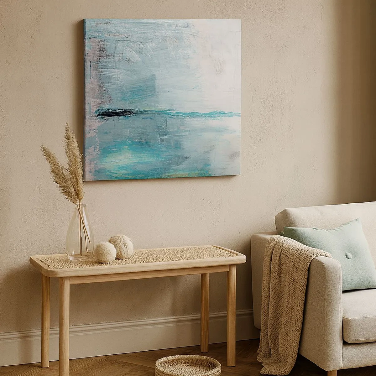 Canvas picture - Horizontally in Blue - 30x30 cm