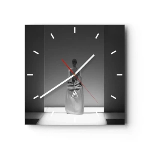 Wall clock - Clock on glass - Refined Simplicity - 30x30 cm