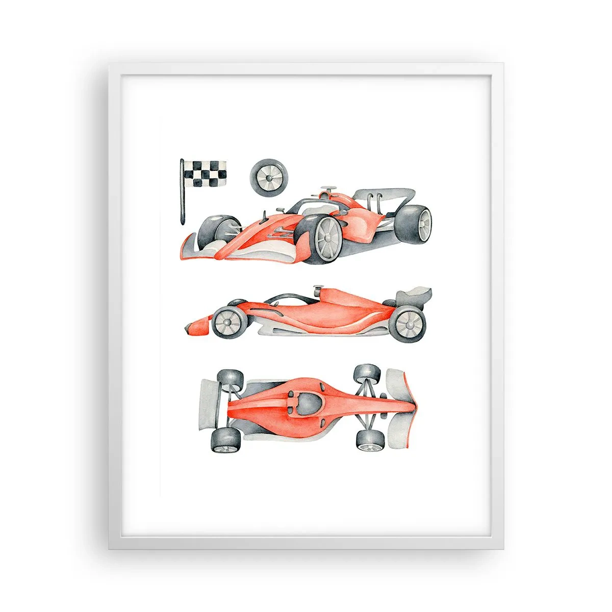 Poster in white frmae - Race for the Dreams - 40x50 cm