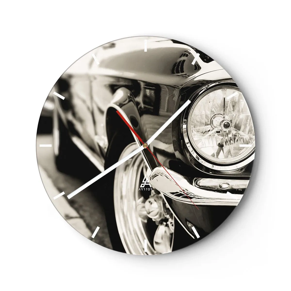 Wall clock - Clock on glass - Lasting Shine - 40x40 cm