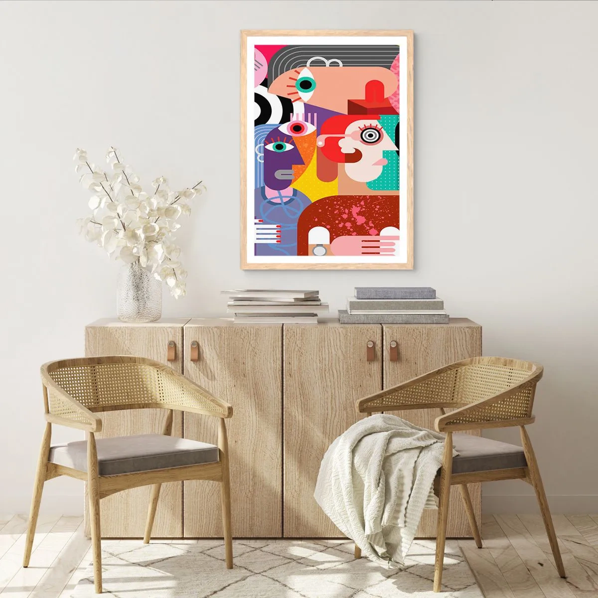 Poster in light oak frame - Picasso Sent Us - 70x100 cm