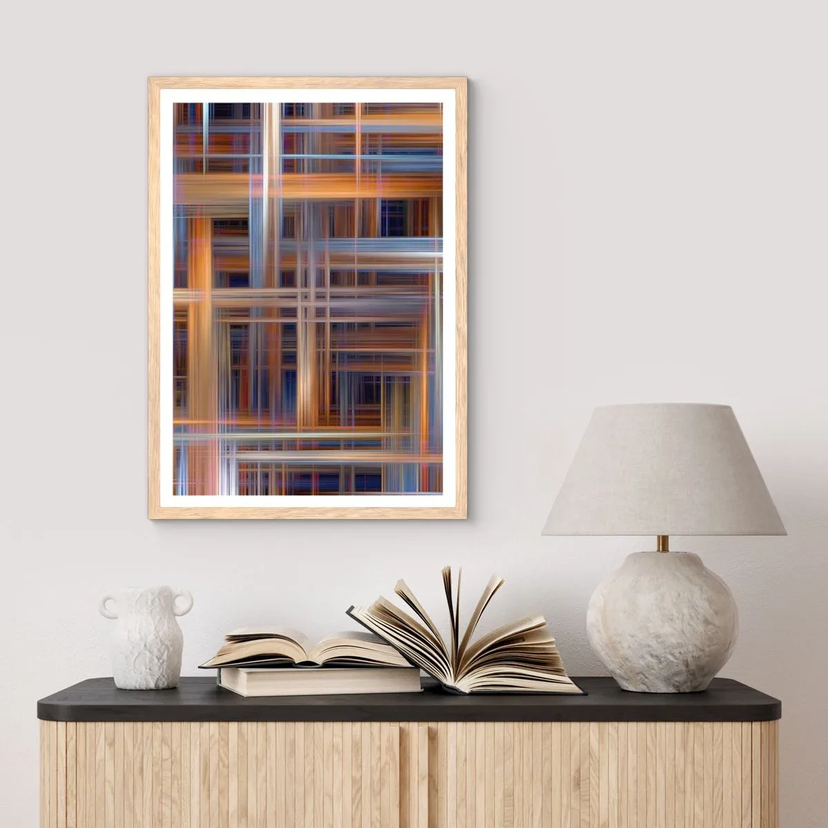 Poster in light oak frame - Light Woven - 40x50 cm