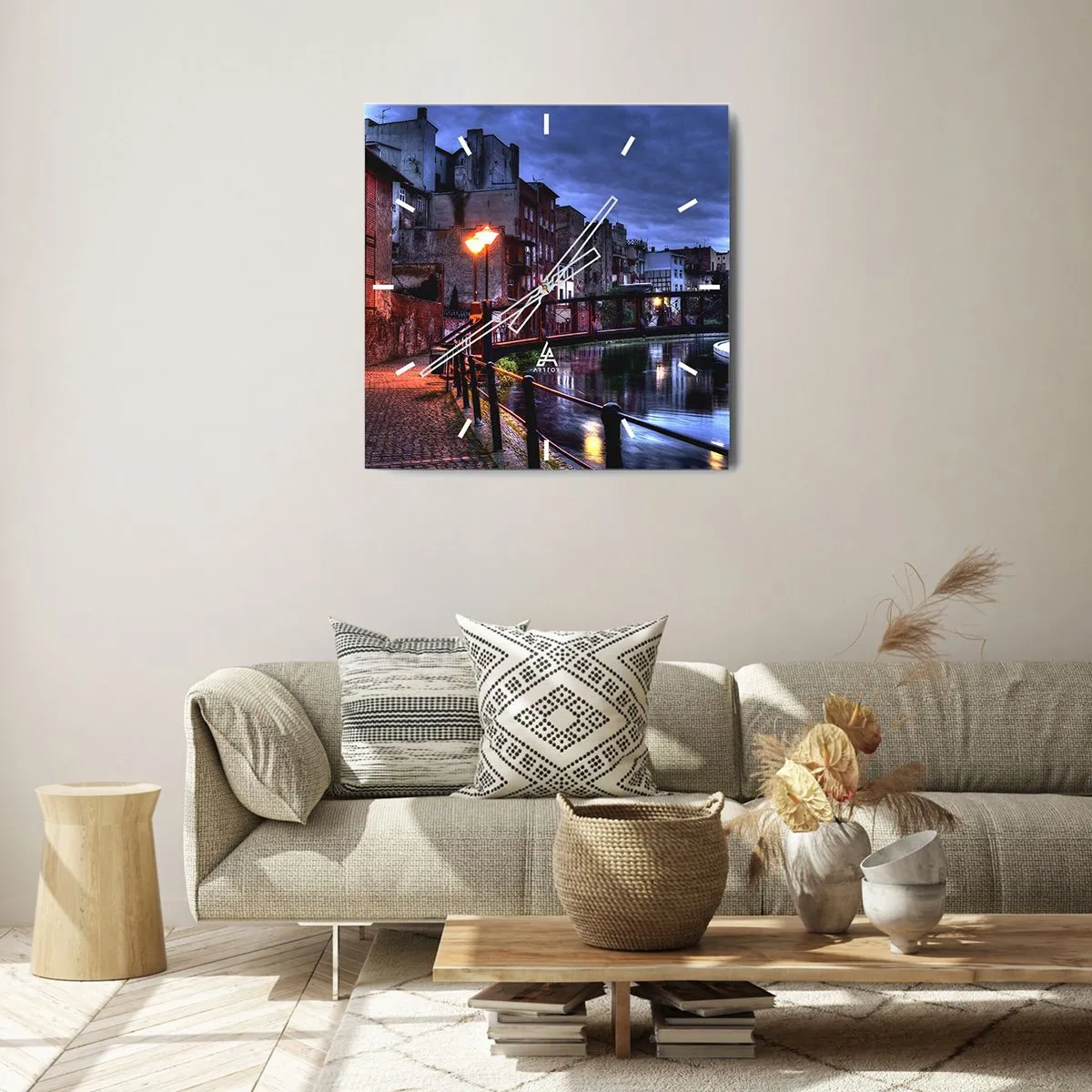 Wall clock - Clock on glass - Bydgoszcz You Did Not Know - 40x40 cm