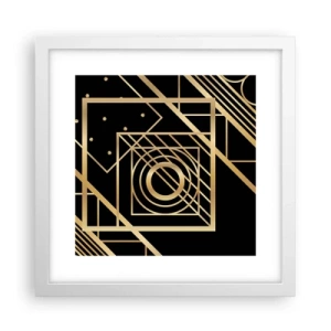 Poster in white frmae - Golden Geometry - 30x30 cm