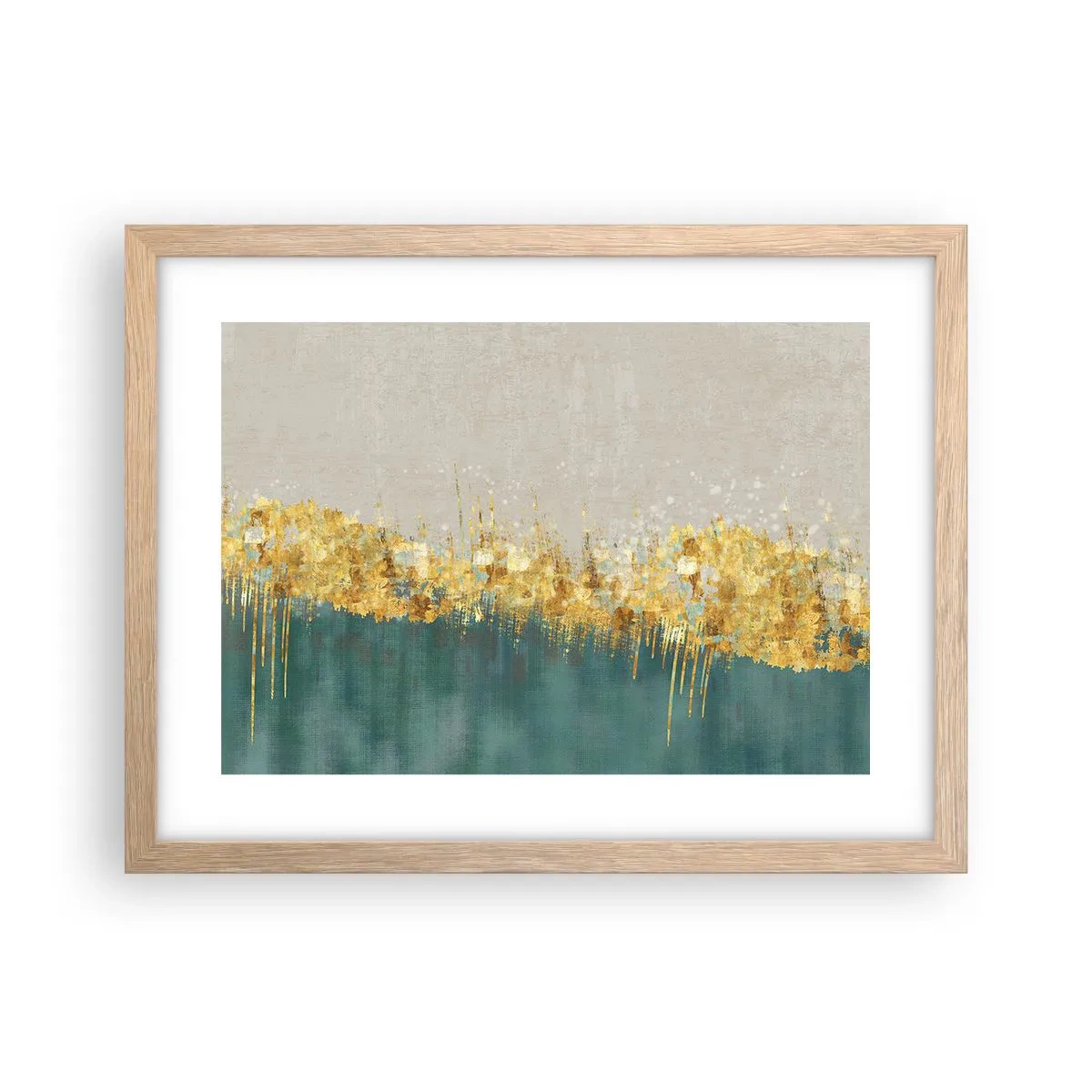 Poster in light oak frame - Golden Border - 40x30 cm